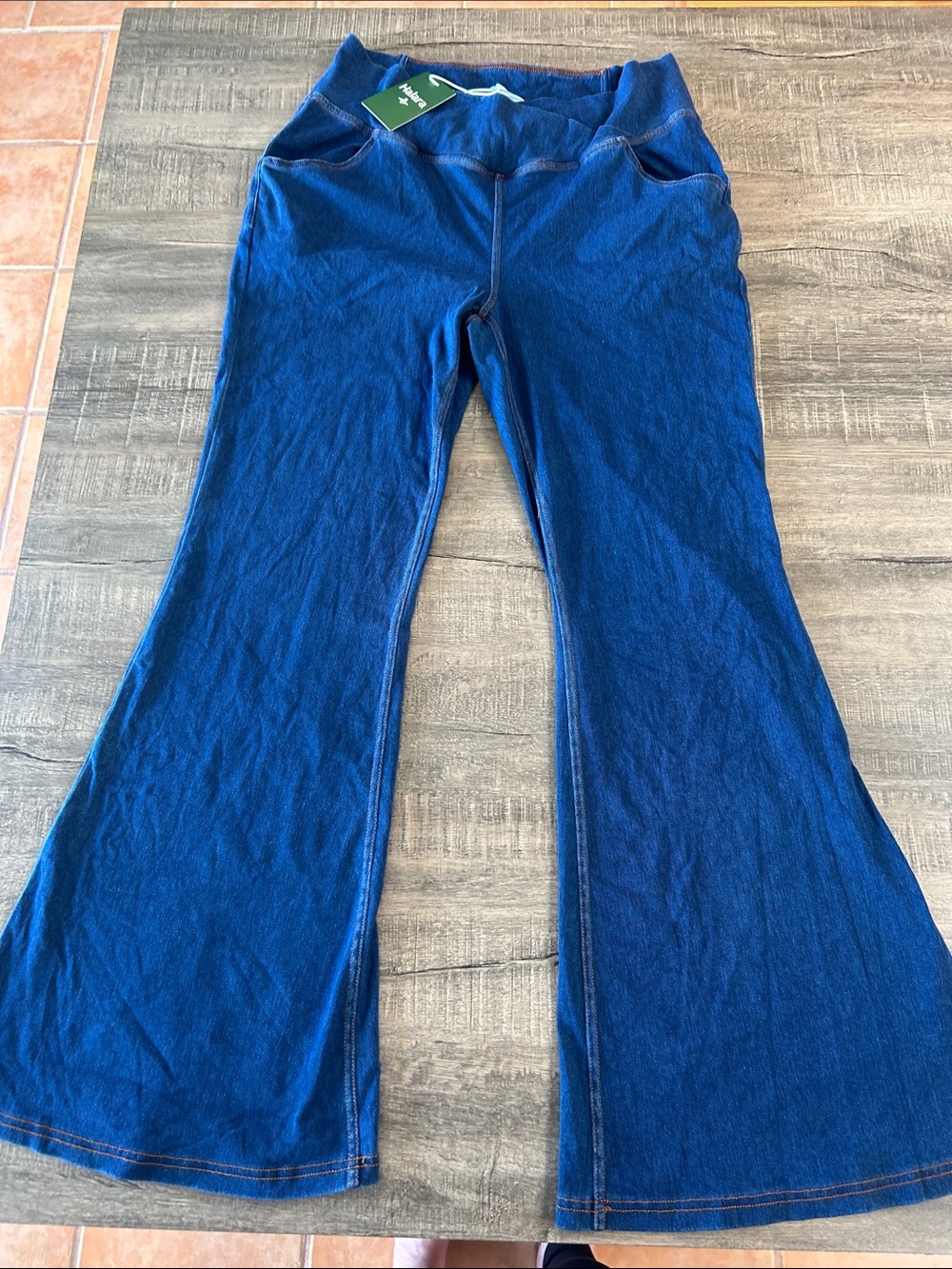 HALARA Indigo Flare Jumpsuit Pants